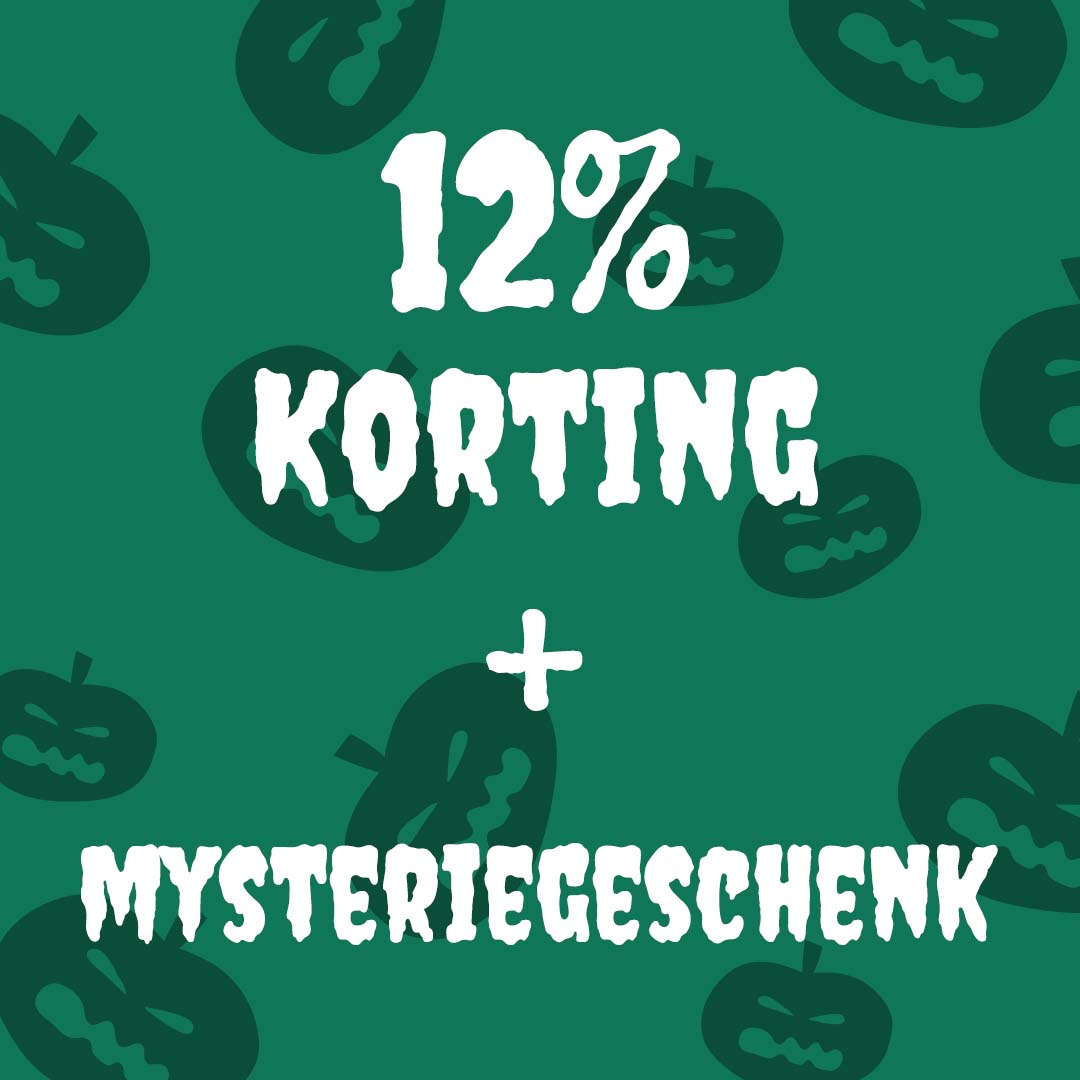 4 stempels = 12% korting + mysteriegeschenk