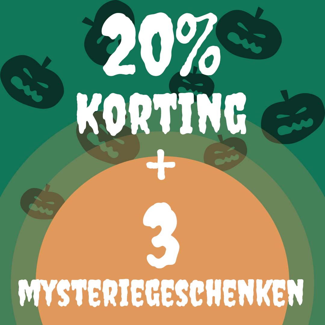 6 stempels = 20% korting + 3 mysteriegeschenken