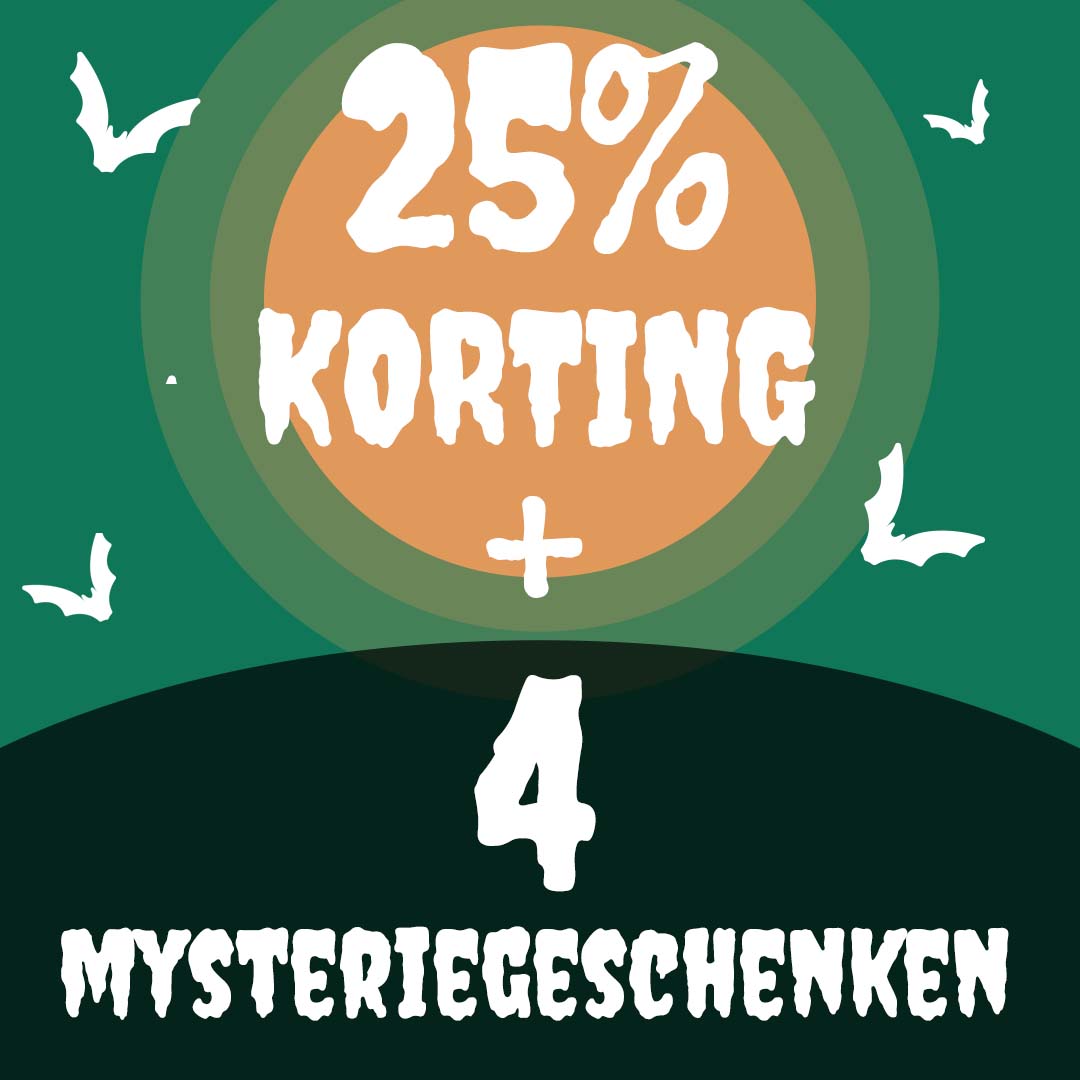 7 stempels = 25% korting + 4 mysteriegeschenken